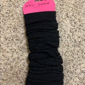 betsey johnson black leg warmers new